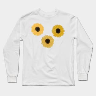 Three Sunflowers Long Sleeve T-Shirt